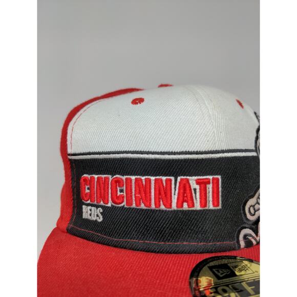 New Era 59Fifty MLB Cincinnati Reds Mr. Redlegs Embroidered Logo Size 7 1/4 Red - Picture 3 of 14